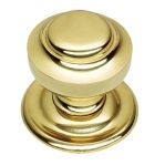 Victorian Polished Brass Centre Pull Door Knob (PB14)